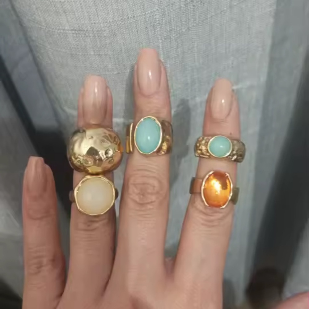 Retro Bohemian Gold Ring Set - Picture 10 of 11